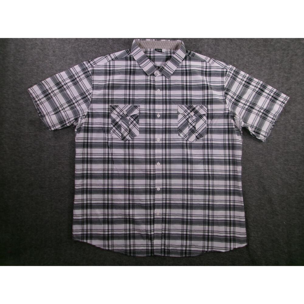 VESE Shirt Men XXL Grey Plaid Classic Casual Everyday Streetwear Versatile